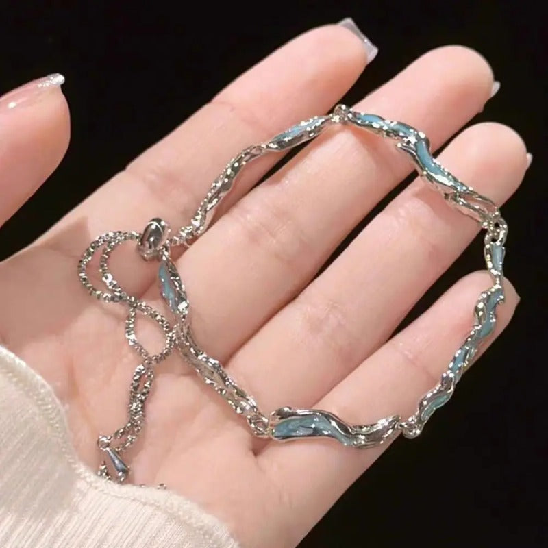 Bracelets for Women Shiny Pink Crystal Cherry Bloss Bow Flowers Zircon Bracelet Party Jewelry