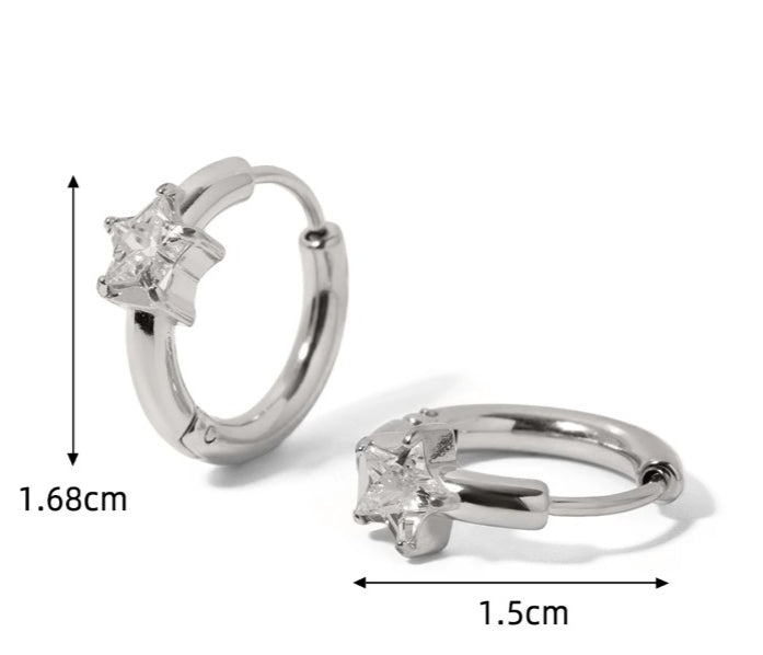 Heart Love Star Zirconia Diamonds s Earrings for Women Gold Luxury Stylish Trendy Jewelry