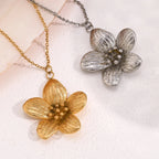 Gold Necklace for Women Flower Pendant Necklace 18K Gold Plated  Jewelry