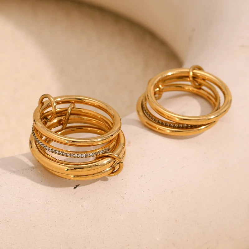 Layers Rhinestone Rings for Women  Jewelry Girls Charm GIfts