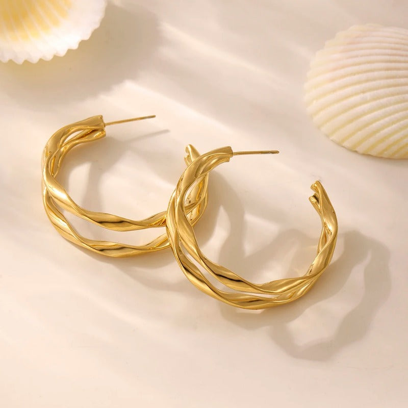 Minimalist Double Layer  Earrings for Women
