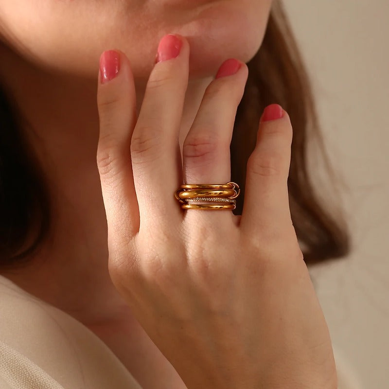 Layers Rhinestone Rings for Women  Jewelry Girls Charm GIfts