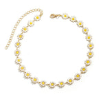 Flower Daisy Clavicle Necklace for Women Wed Summer Sweet Short Choker Y2K Statement Jewelry Gift