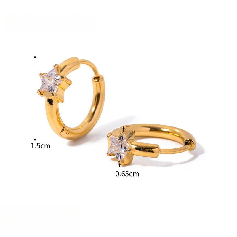 Heart Love Star Zirconia Diamonds s Earrings for Women Gold Luxury Stylish Trendy Jewelry