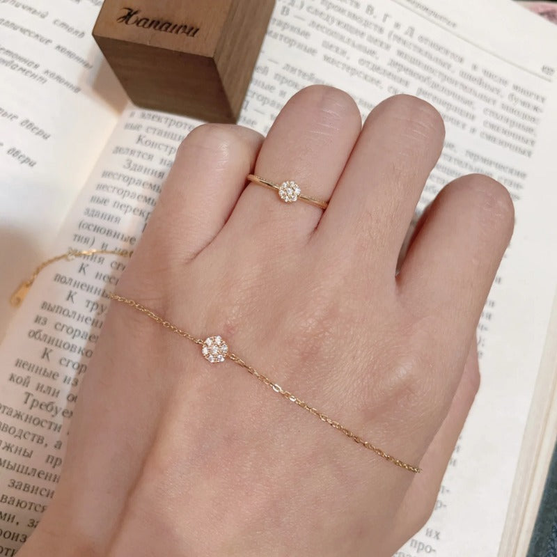 Gold Bracelets for Women 925 Sterling Silver Plating 14K Gold Exquisite Flower Zircon Light Luxury Jewelry Accessories