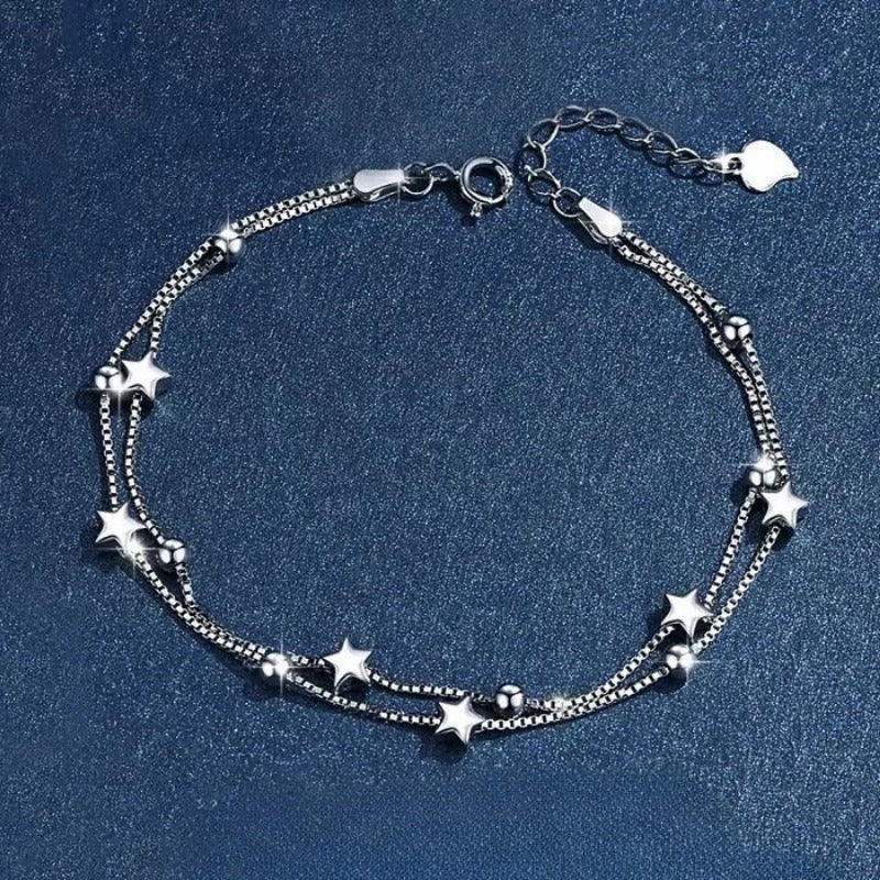 Silver Bracelets for Women 925 Sterling Silver Shiny Zircon Flower Wedding Jewelry