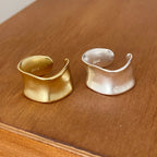 925 Sterling Silver Rings For Women Vintage Gold Wide Flat Rings Allergy For Party Birthday Gift