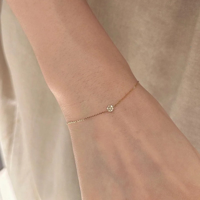 Gold Bracelets for Women 925 Sterling Silver Plating 14K Gold Exquisite Flower Zircon Light Luxury Jewelry Accessories