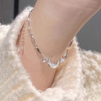 Bracelets for Women Shiny Pink Crystal Cherry Bloss Bow Flowers Zircon Bracelet Party Jewelry
