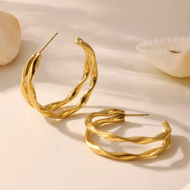 Minimalist Double Layer  Earrings for Women
