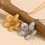 Gold Necklace for Women Flower Pendant Necklace 18K Gold Plated  Jewelry