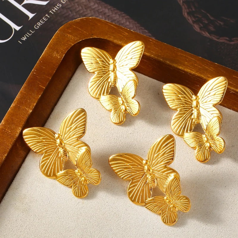New Dangle Earrings for Women Large Butterfly Drop Earrings Wedding Women Gold Jewelry