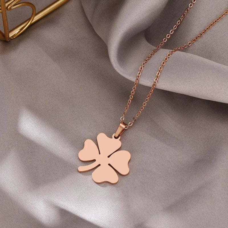 Necklace For Women Clover Gold Color Pendant Necklace Engagement Jewelry
