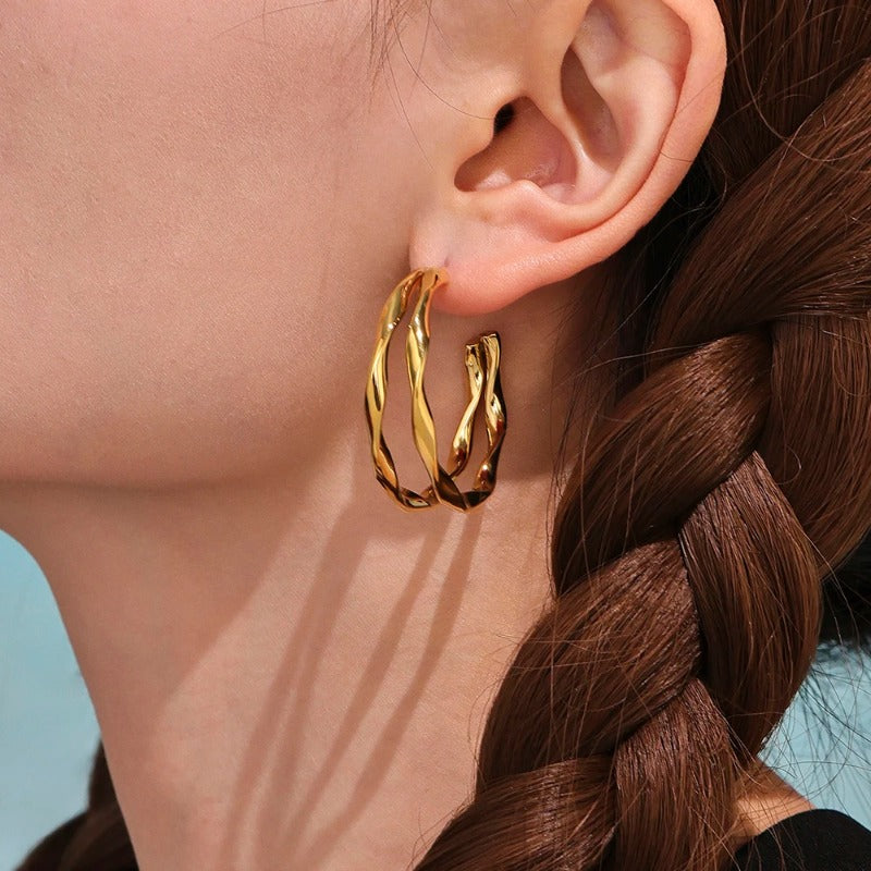 Minimalist Double Layer  Earrings for Women