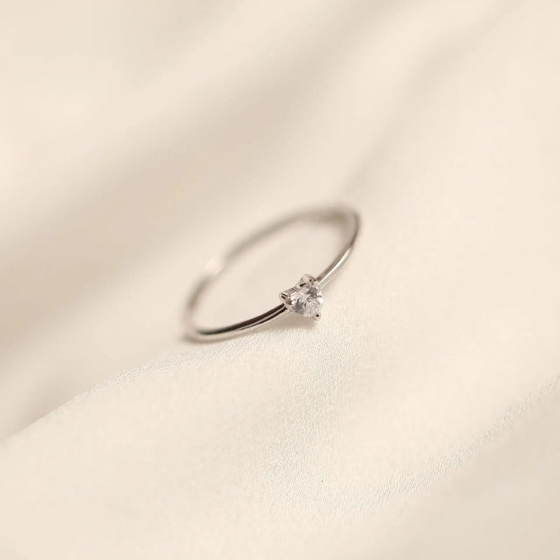 Heart Ring for Women 925 Sterling Silver Exquisite Inlay Zircon Simple Temperament Wedding Party Jewelry