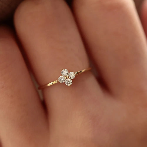 925 Sterling Silver Rings for Women Plated Inlaid Zirconia Flower Exquisite Sweet Wedding Party Jewelry