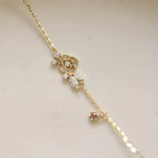 Gold Bracelets for Women Hollow Zircon Flower Bracelet 925 Sterling Silver Plating 14K Gold Jewelry