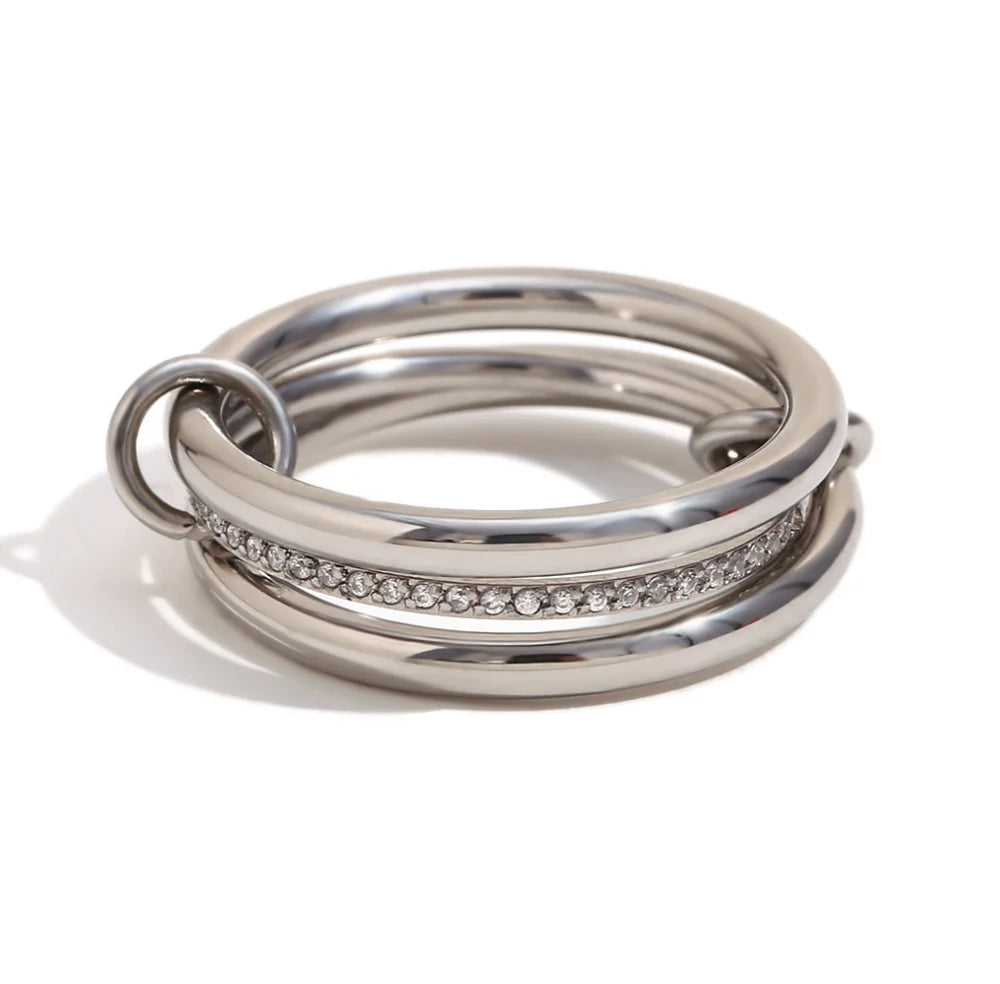 Layers Rhinestone Rings for Women  Jewelry Girls Charm GIfts