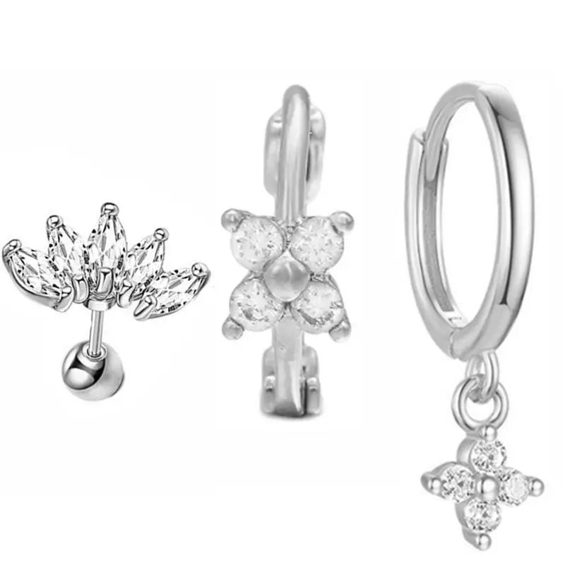Hoop Earring For Women Star Moon Pendant Cartilage Earring Piercing Jewelry