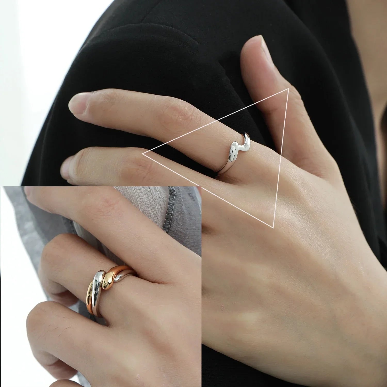 925 Sterling Silver Rings for Women Stackable Finger Rings Trendy Gifts