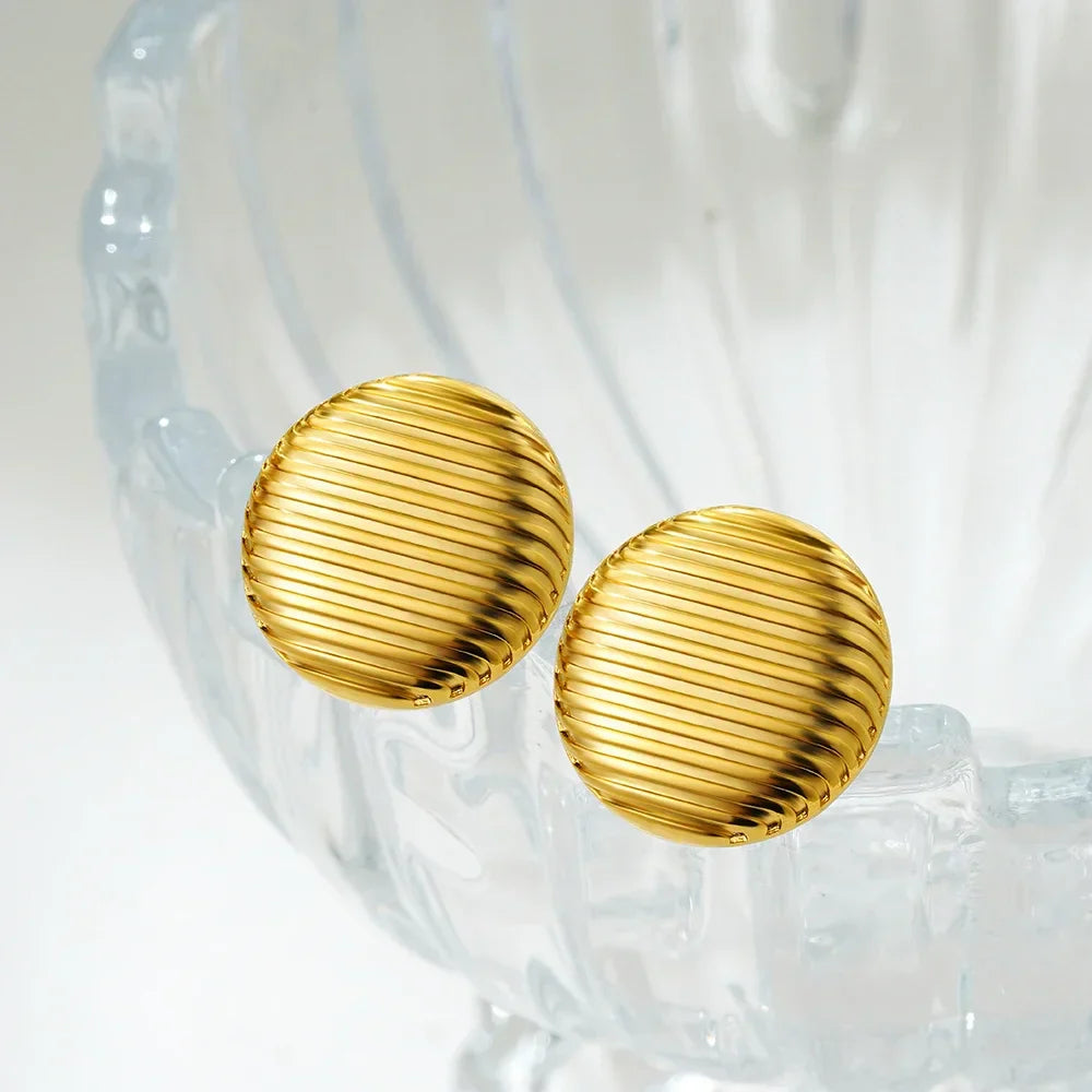 Glossy Three Layer Textured Intersecting Knot Gold Earrings for Women  Earring Vintage Jewelry