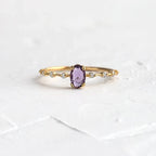 925 Sterling Silver Rings for Women Romantic Purple Thin Slim Stackable Wedding Rings Anniversary Gift