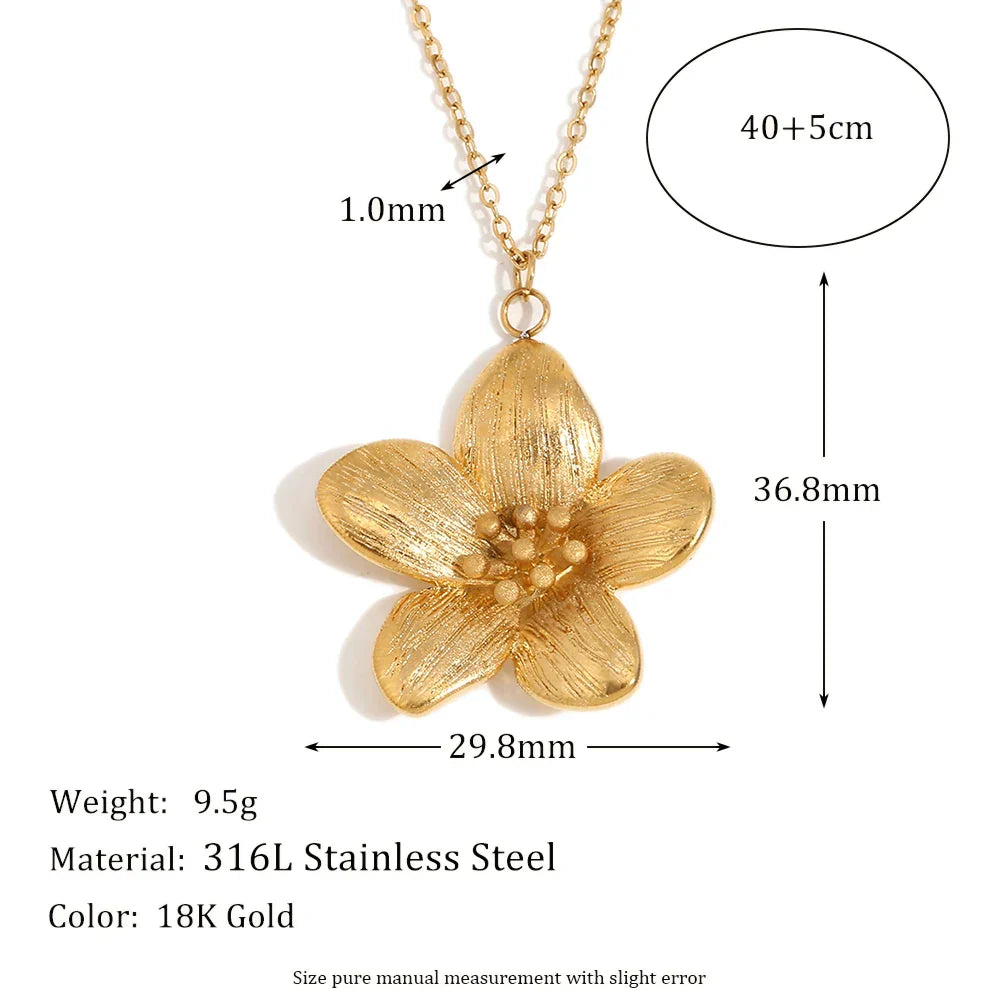 Gold Necklace for Women Flower Pendant Necklace 18K Gold Plated  Jewelry