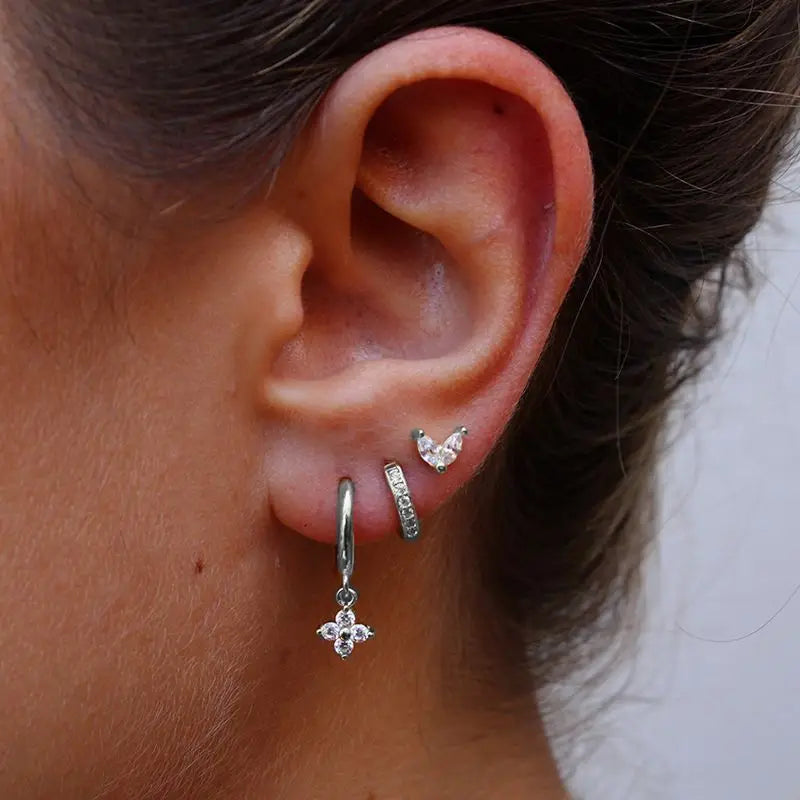 Hoop Earring For Women Star Moon Pendant Cartilage Earring Piercing Jewelry