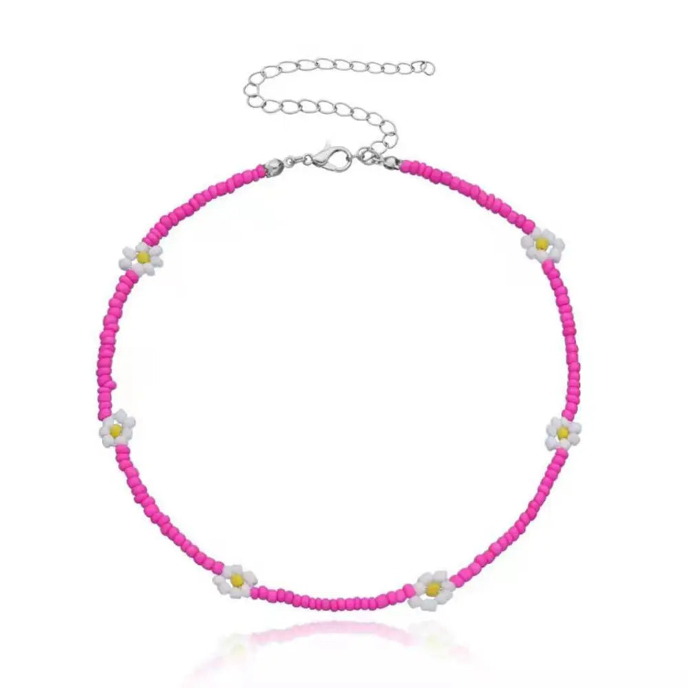 Bohemia Necklace for Women Fashion Short Daisy Jewelry Gift Flowers Choker
