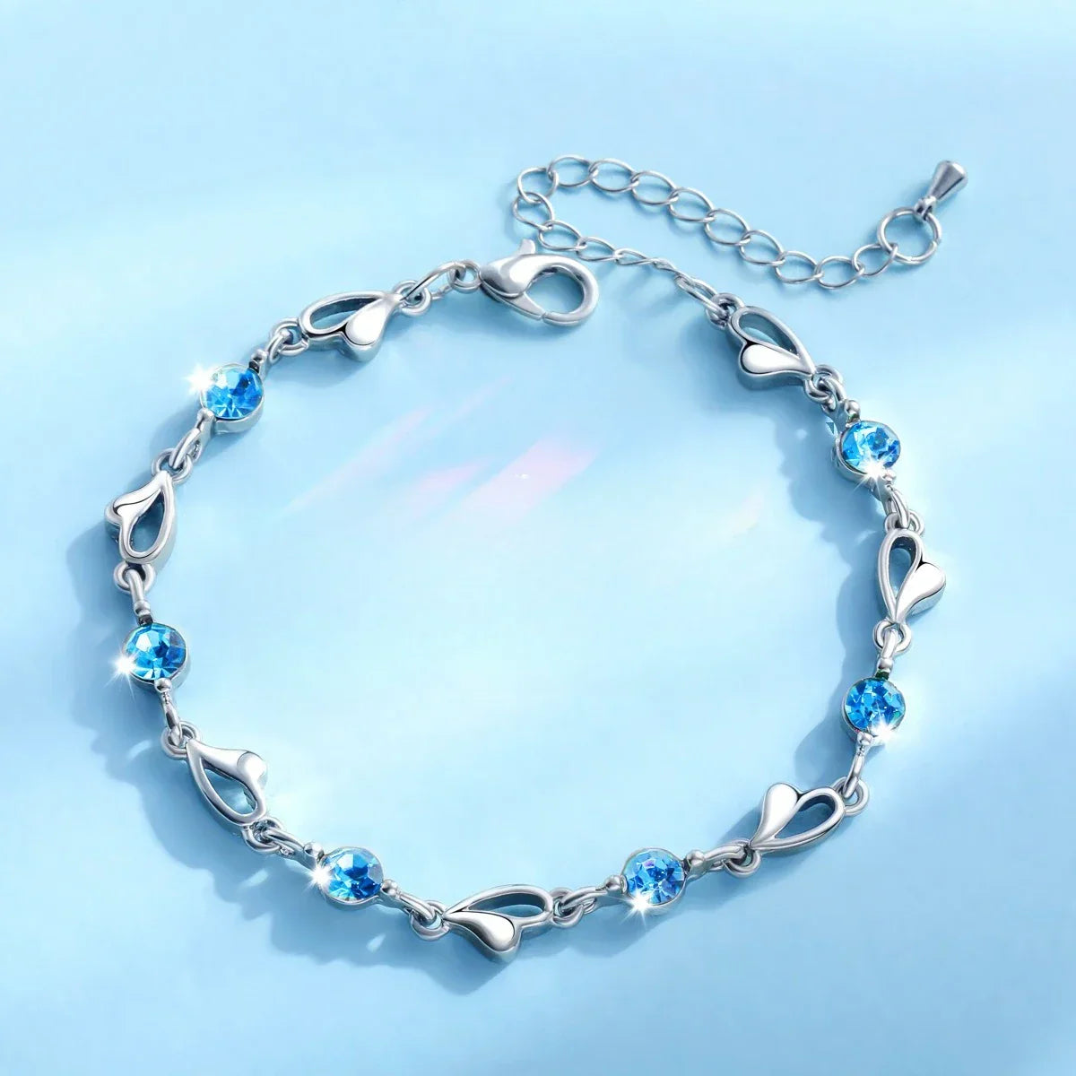 Silver Bracelets for Women 925 Sterling Silver Shiny Zircon Flower Wedding Jewelry