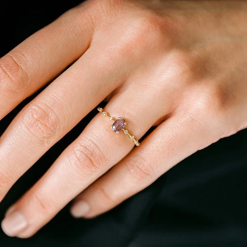 925 Sterling Silver Rings for Women Romantic Purple Thin Slim Stackable Wedding Rings Anniversary Gift