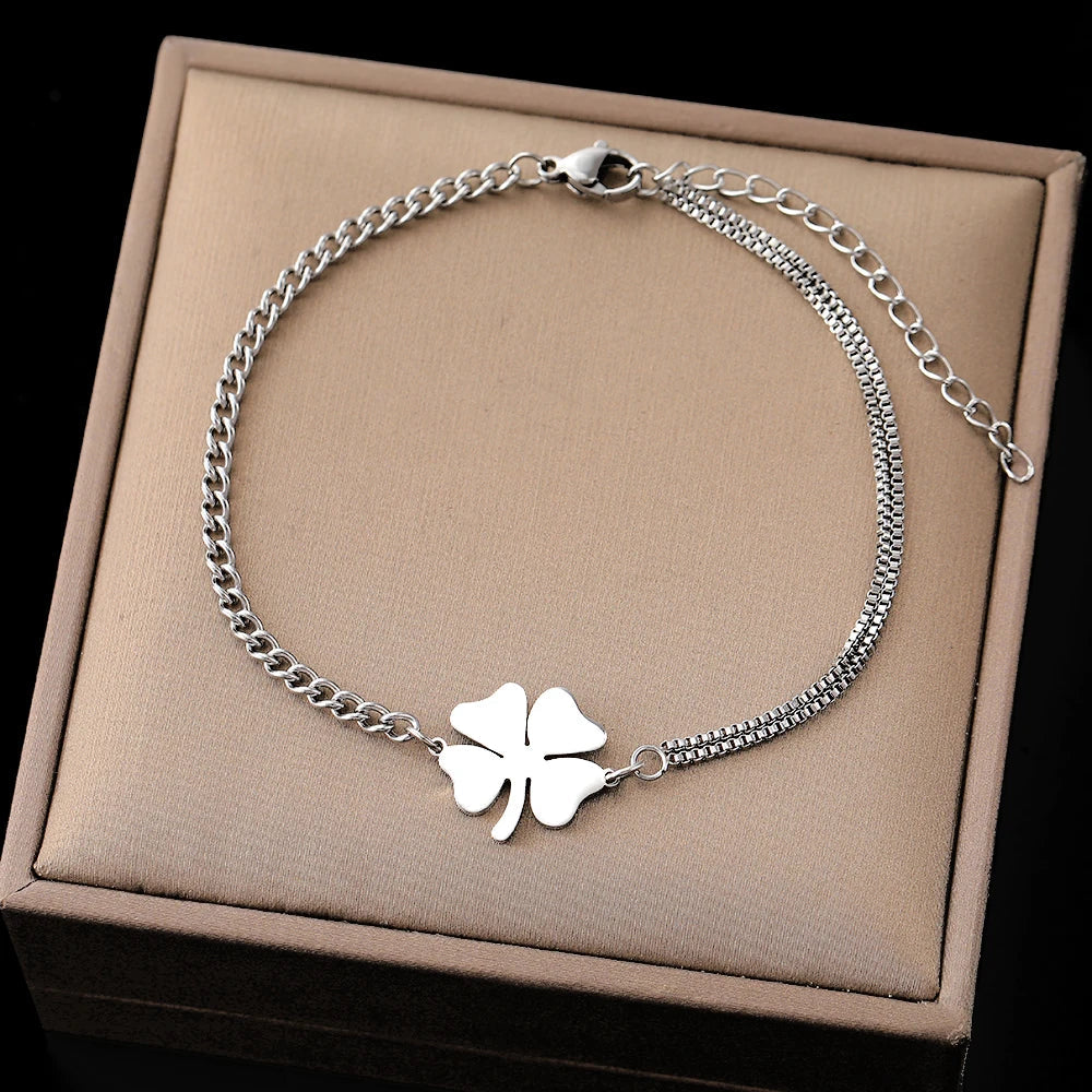 Bracelets for Women  Bracelets Classic Lucky Clovers Pendant Hip Hop Jewelry