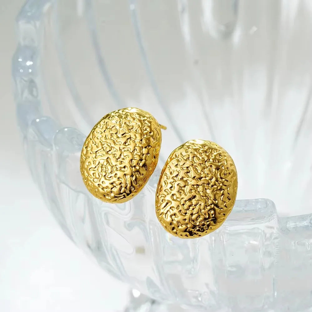 Glossy Three Layer Textured Intersecting Knot Gold Earrings for Women  Earring Vintage Jewelry