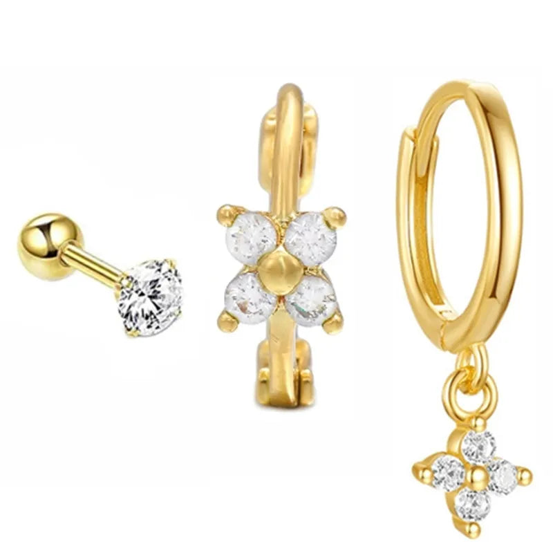 Hoop Earring For Women Star Moon Pendant Cartilage Earring Piercing Jewelry
