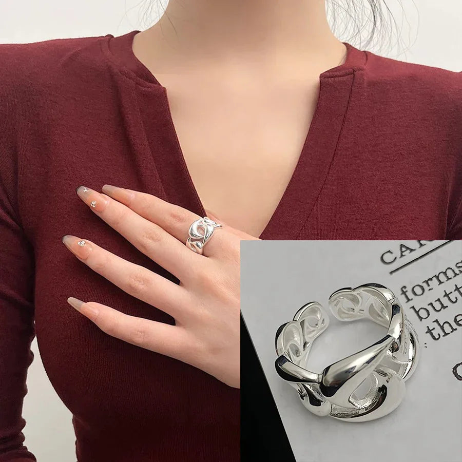 925 Sterling Silver Rings for Women Stackable Finger Rings Trendy Gifts