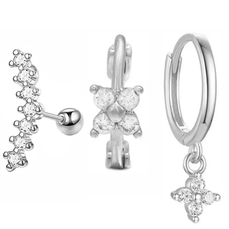 Hoop Earring For Women Star Moon Pendant Cartilage Earring Piercing Jewelry