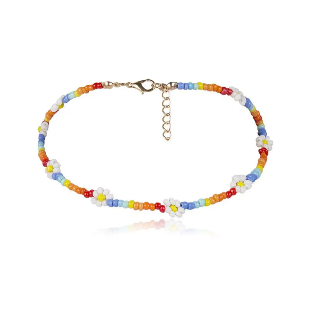 Bohemia Necklace for Women Fashion Short Daisy Jewelry Gift Flowers Choker