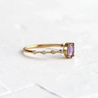 925 Sterling Silver Rings for Women Romantic Purple Thin Slim Stackable Wedding Rings Anniversary Gift