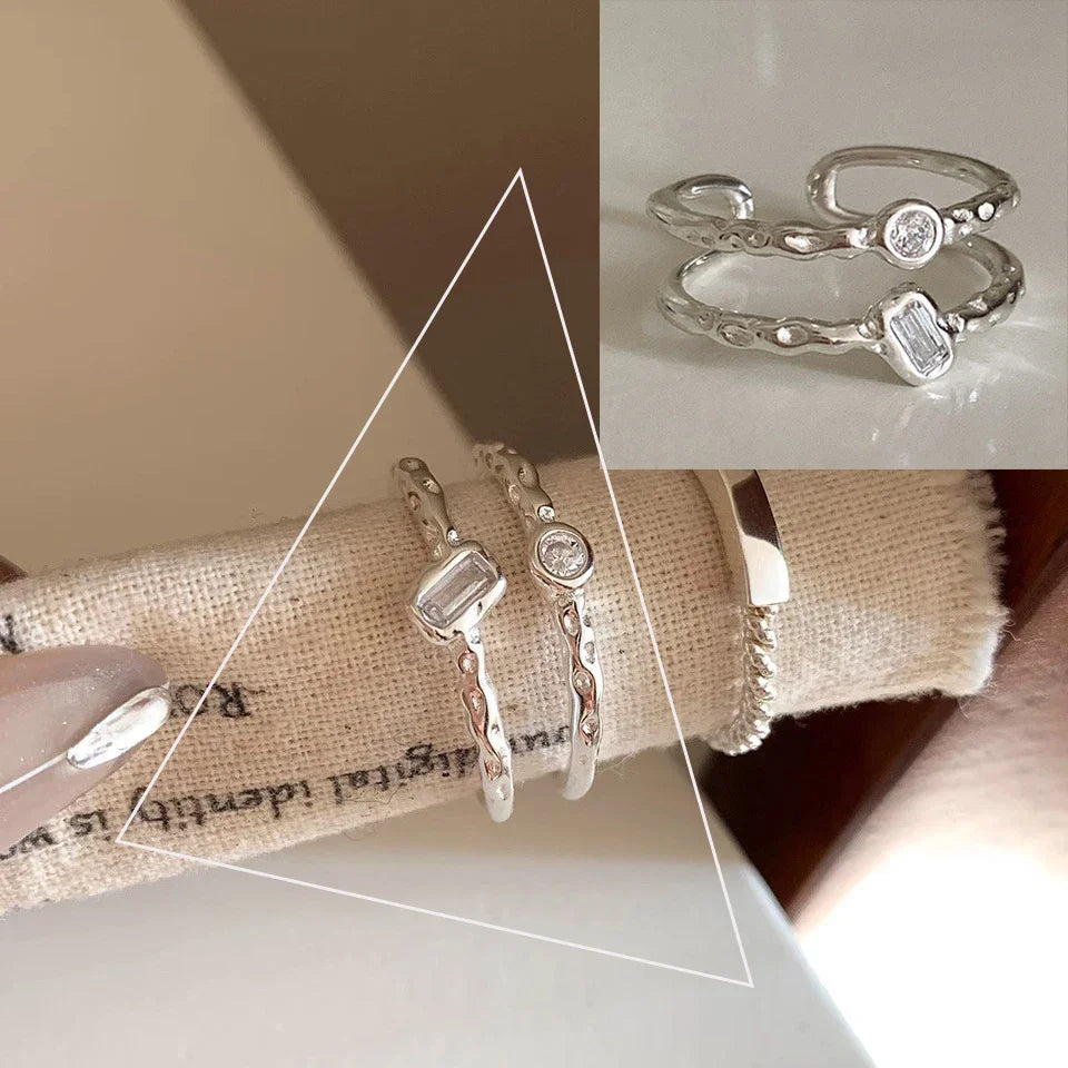 925 Sterling Silver Rings for Women Stackable Finger Rings Trendy Gifts