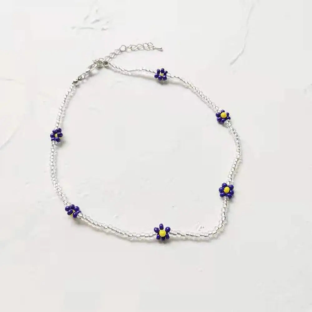 Bohemia Necklace for Women Fashion Short Daisy Jewelry Gift Flowers Choker
