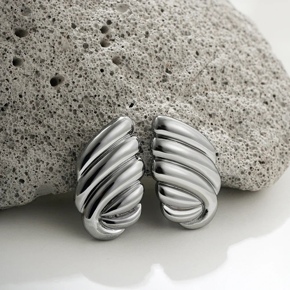 Glossy Three Layer Textured Intersecting Knot Gold Earrings for Women  Earring Vintage Jewelry