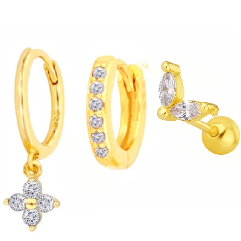 Hoop Earring For Women Star Moon Pendant Cartilage Earring Piercing Jewelry
