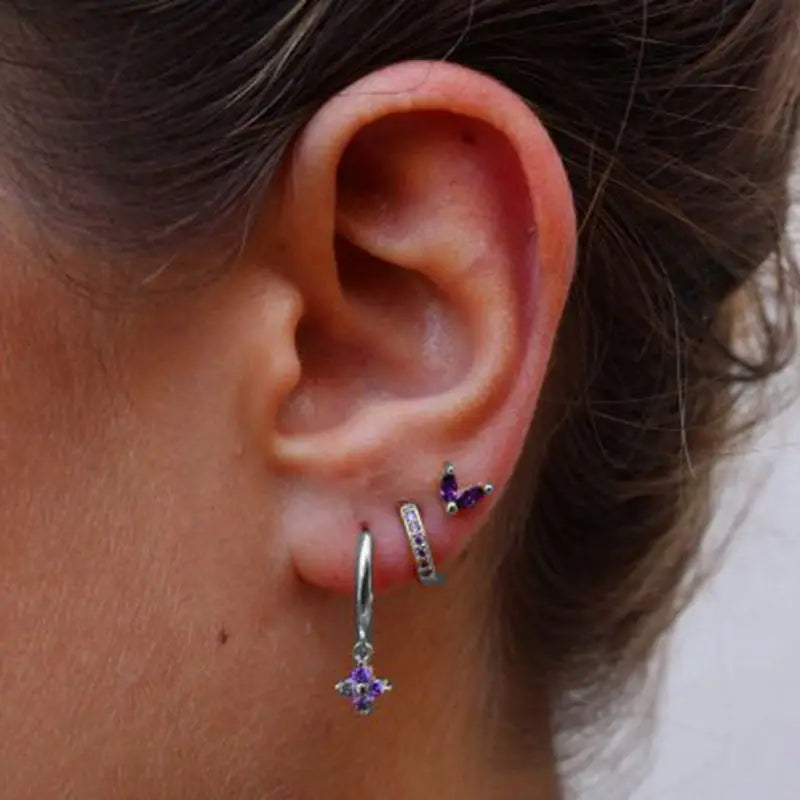 Hoop Earring For Women Star Moon Pendant Cartilage Earring Piercing Jewelry