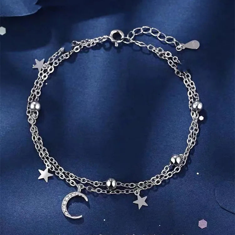 Silver Bracelets for Women 925 Sterling Silver Shiny Zircon Flower Wedding Jewelry