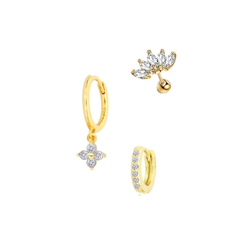 Hoop Earring For Women Star Moon Pendant Cartilage Earring Piercing Jewelry