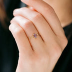925 Sterling Silver Rings for Women Romantic Purple Thin Slim Stackable Wedding Rings Anniversary Gift