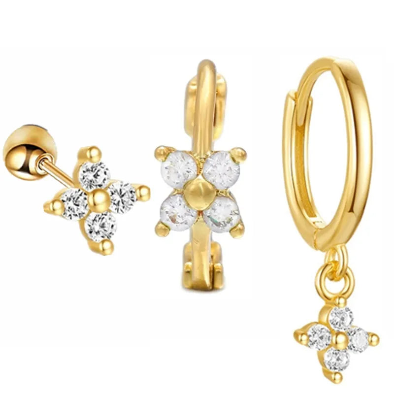 Hoop Earring For Women Star Moon Pendant Cartilage Earring Piercing Jewelry