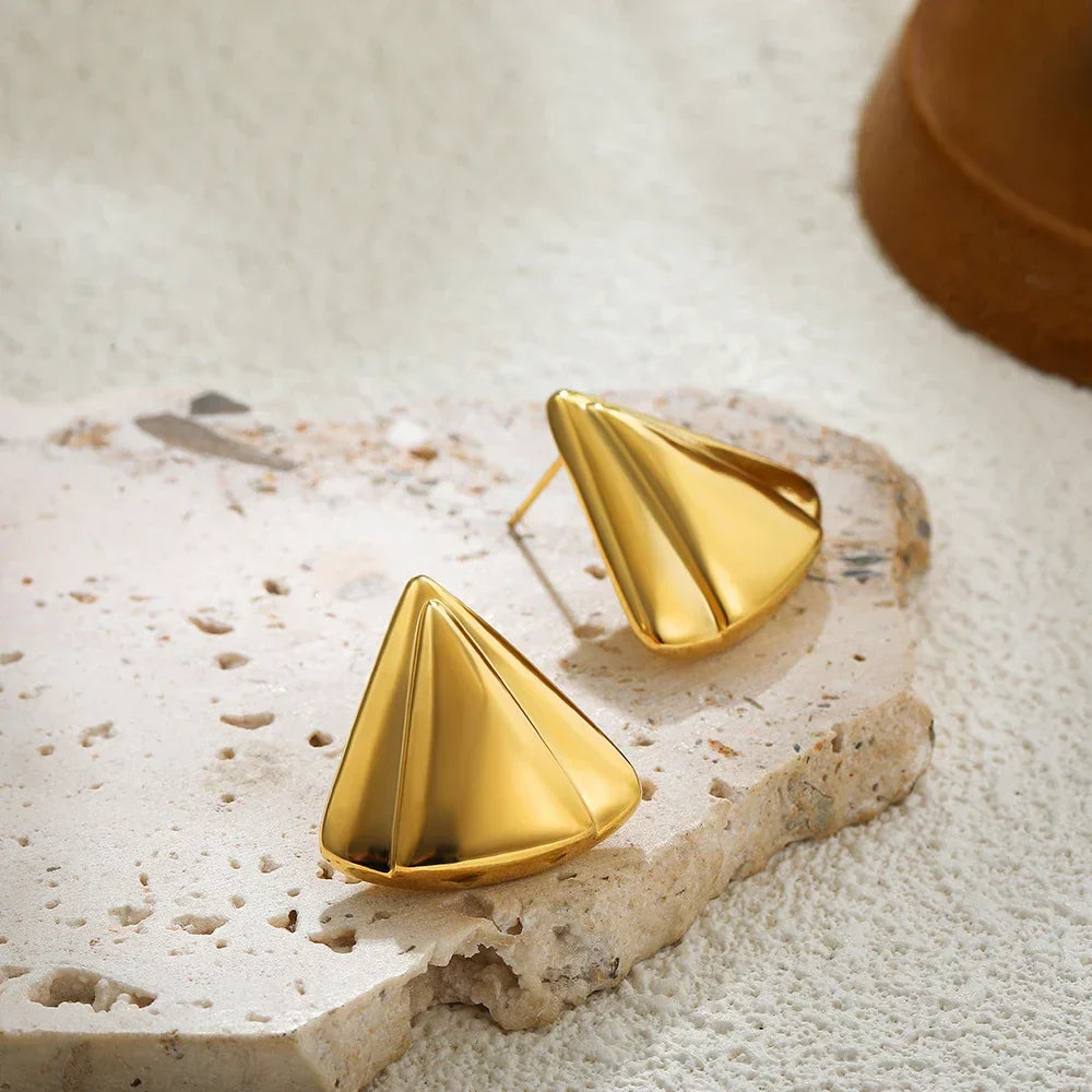 Glossy Three Layer Textured Intersecting Knot Gold Earrings for Women  Earring Vintage Jewelry