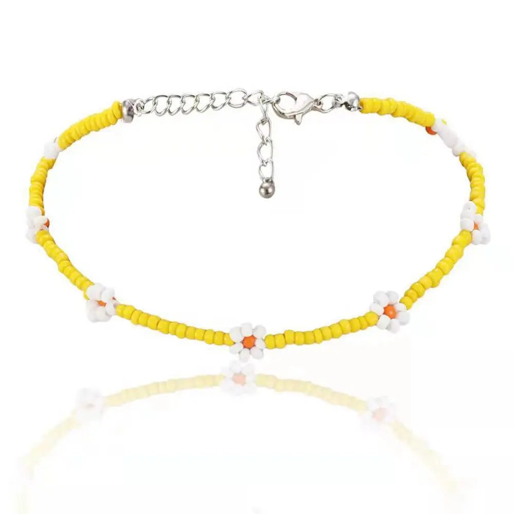 Bohemia Necklace for Women Fashion Short Daisy Jewelry Gift Flowers Choker