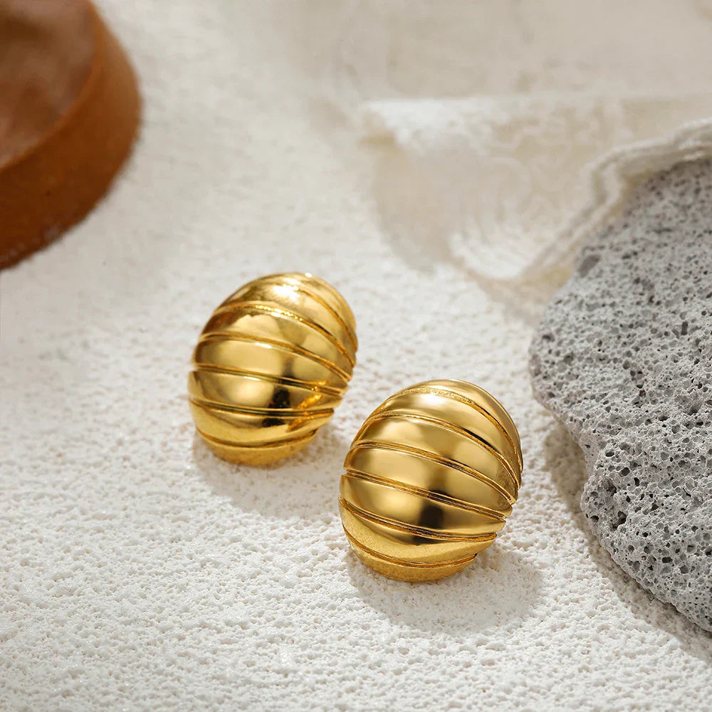 Glossy Three Layer Textured Intersecting Knot Gold Earrings for Women  Earring Vintage Jewelry